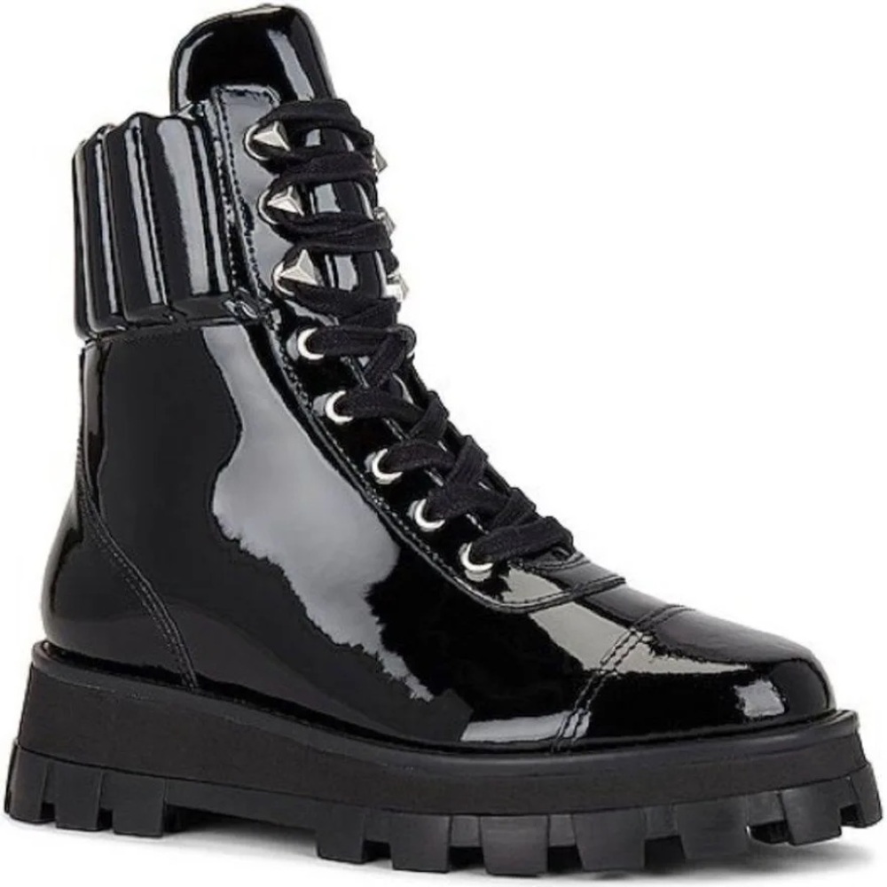 Schutz Black Patent Leather Women's Boots